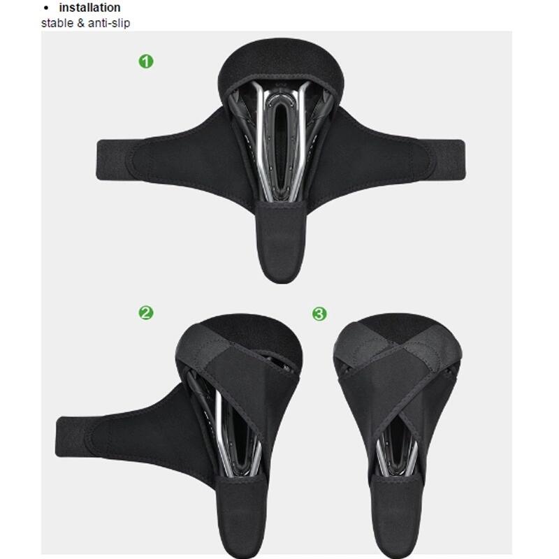 Selle De Vélo RockBros En Gel Silicone - Confort Anti-choc, Creuse Et Respirante - Noire Pour VTT/Vélo Route