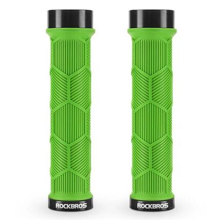 Paar Fahrradgriffe mit reflektierenden Endkappen - Grün