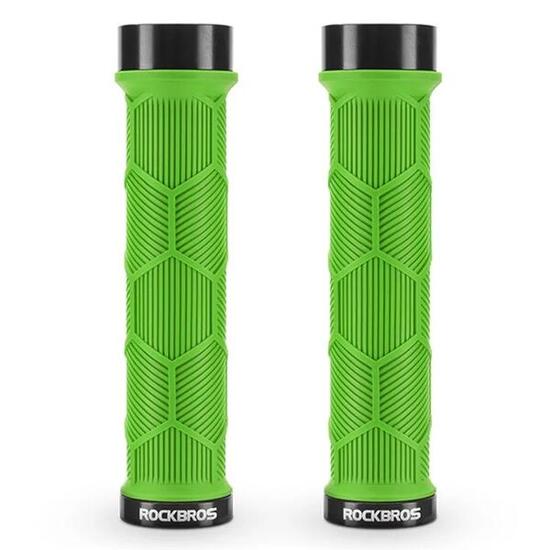 Paar Fahrradgriffe mit reflektierenden Endkappen - Grün