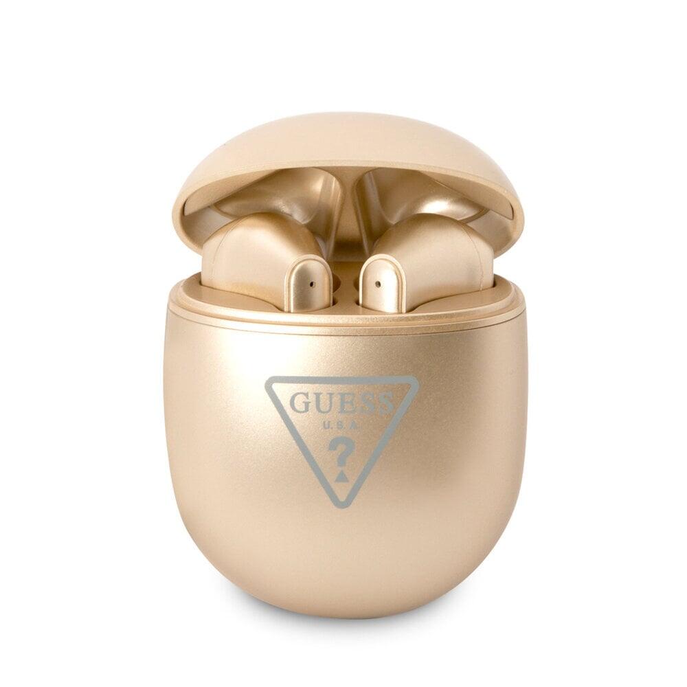 Fones de ouvido bluetooth guess - tws - logo triângulo - dourado