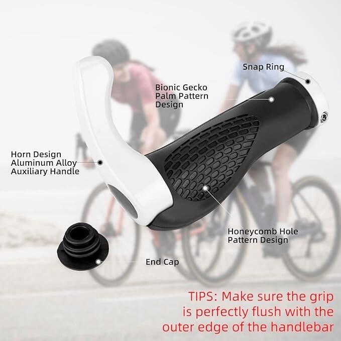 Mâner biciclete de oraș antiderapant, BT1007w, alb