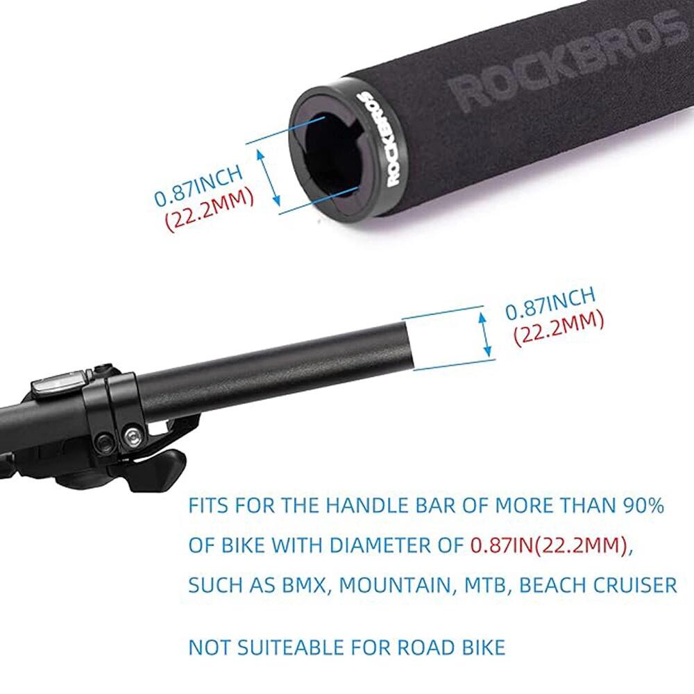 Coppia di impugnature per bicicletta in spugna - nero 4/7