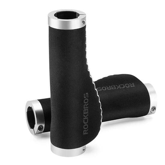 Paar rutschfeste und stoßdämpfende Mountainbike-Griffe - Silber