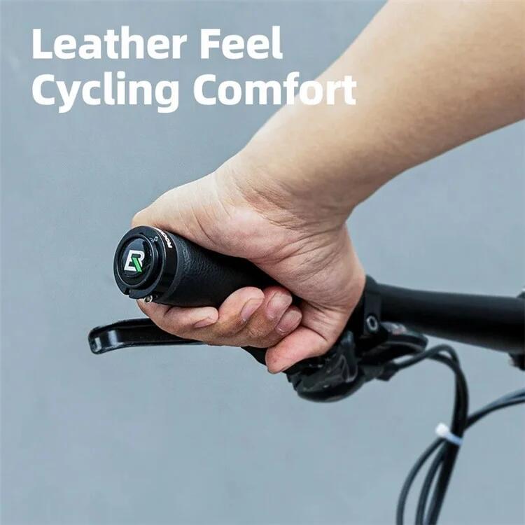 Par de puños de bicicleta de microfibra y cuero 3/7