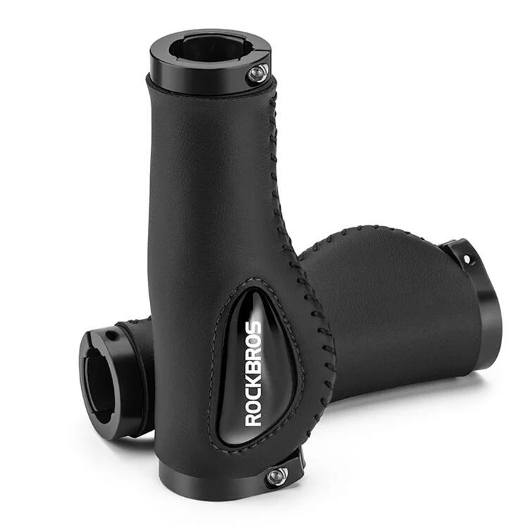 Par de grips de bicicleta de montanha antiderrapantes e amortecedores - preto