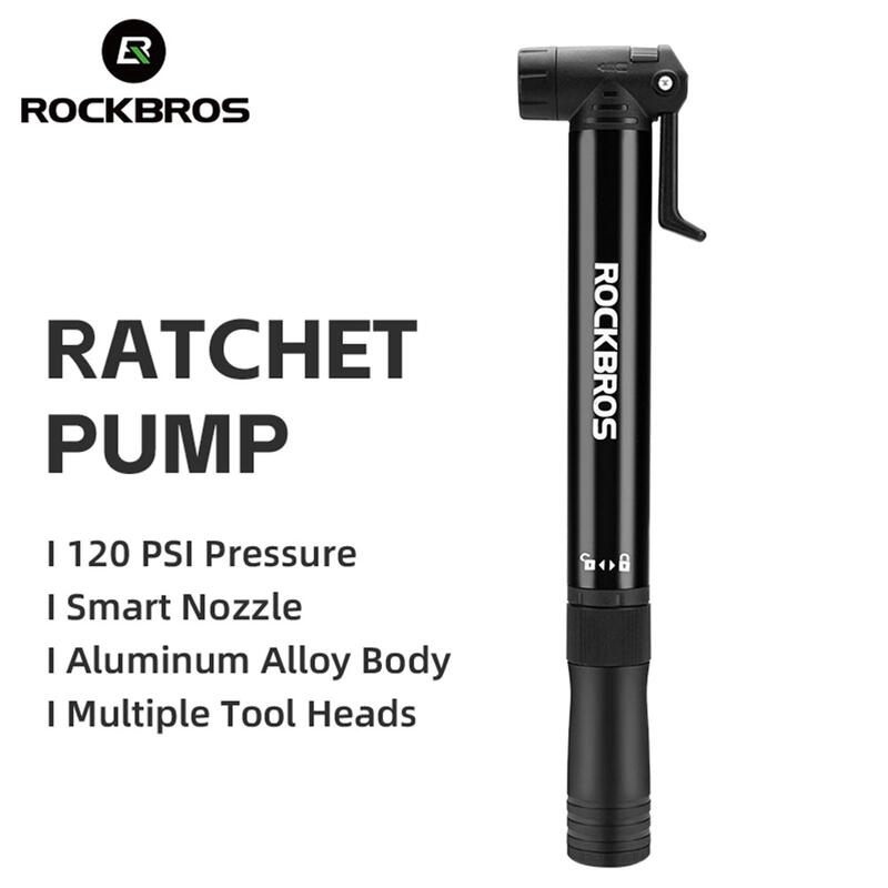 Pompă de picior biciclete design compact, umflare rapidă, Negru