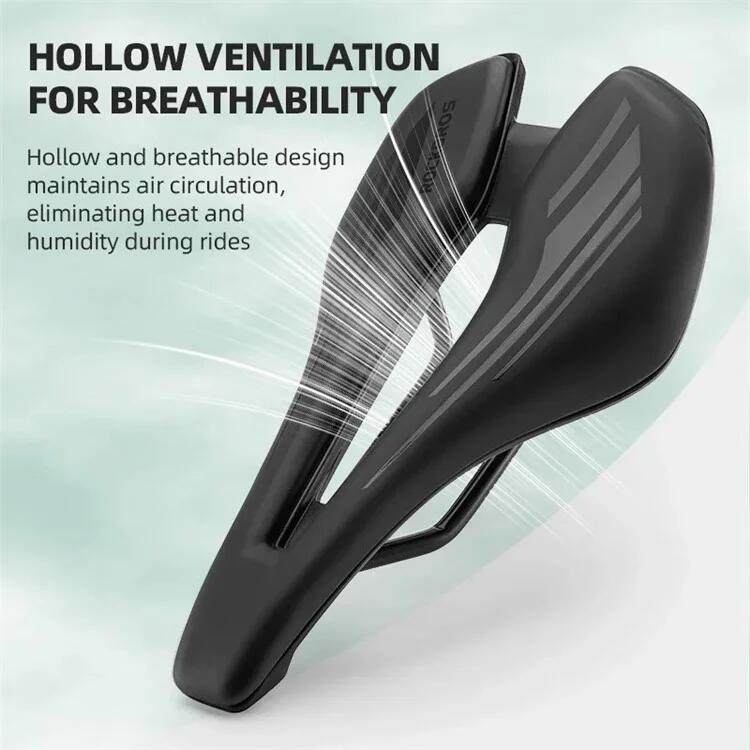 Selle de vélo creuse en cuir PU et éponge antichoc Rockbros 5/7
