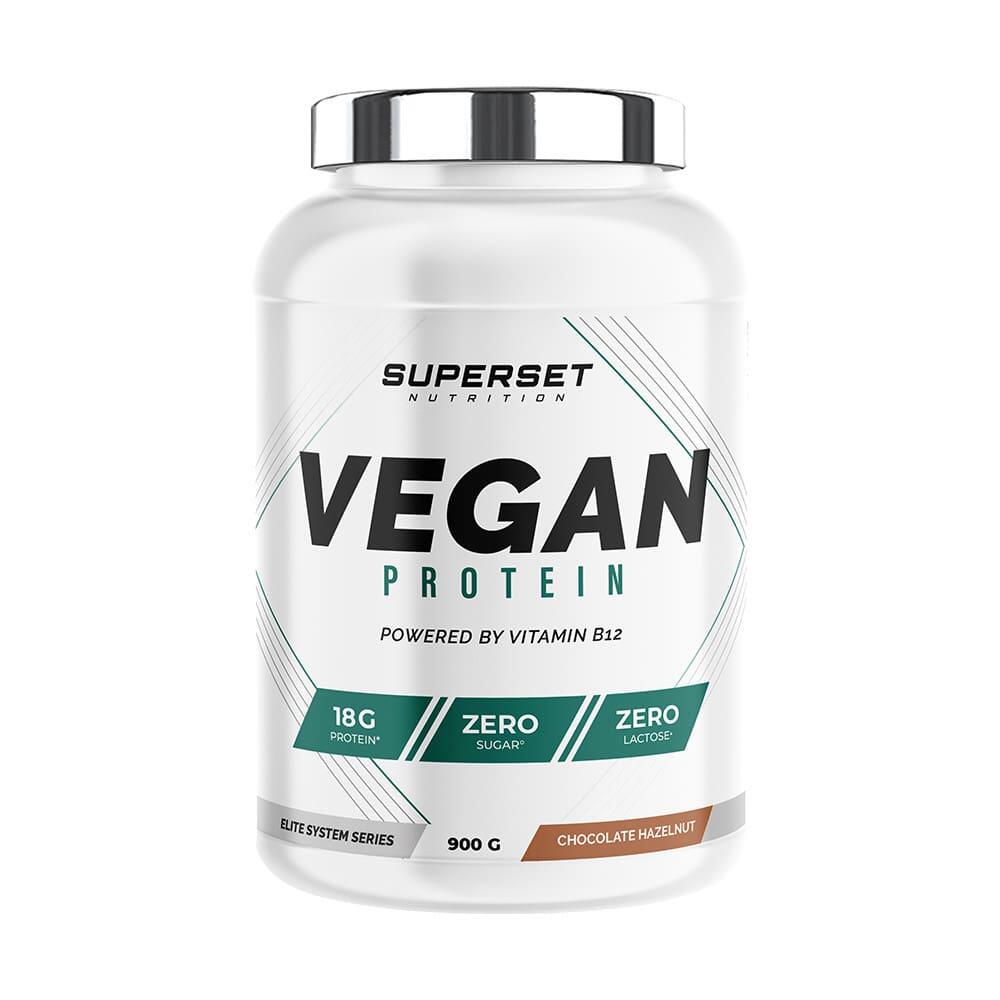 SUPERSET NUTRITION Plantaardige Eiwitten - 100% Plantaardig Eiwit (900g) - Chocolade Hazelnoot