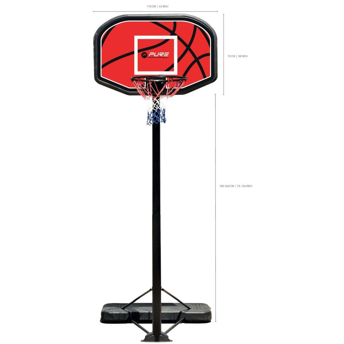 Höhe des Basketballkorbs 1,90-3,40 m Pure2Improve 2/7