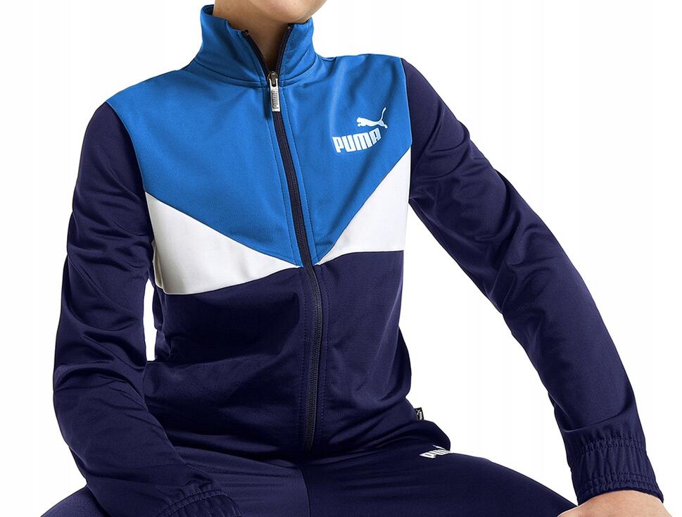 Dres komplet dresowy dziecięcy dla chłopca Puma Colorblock niebieski