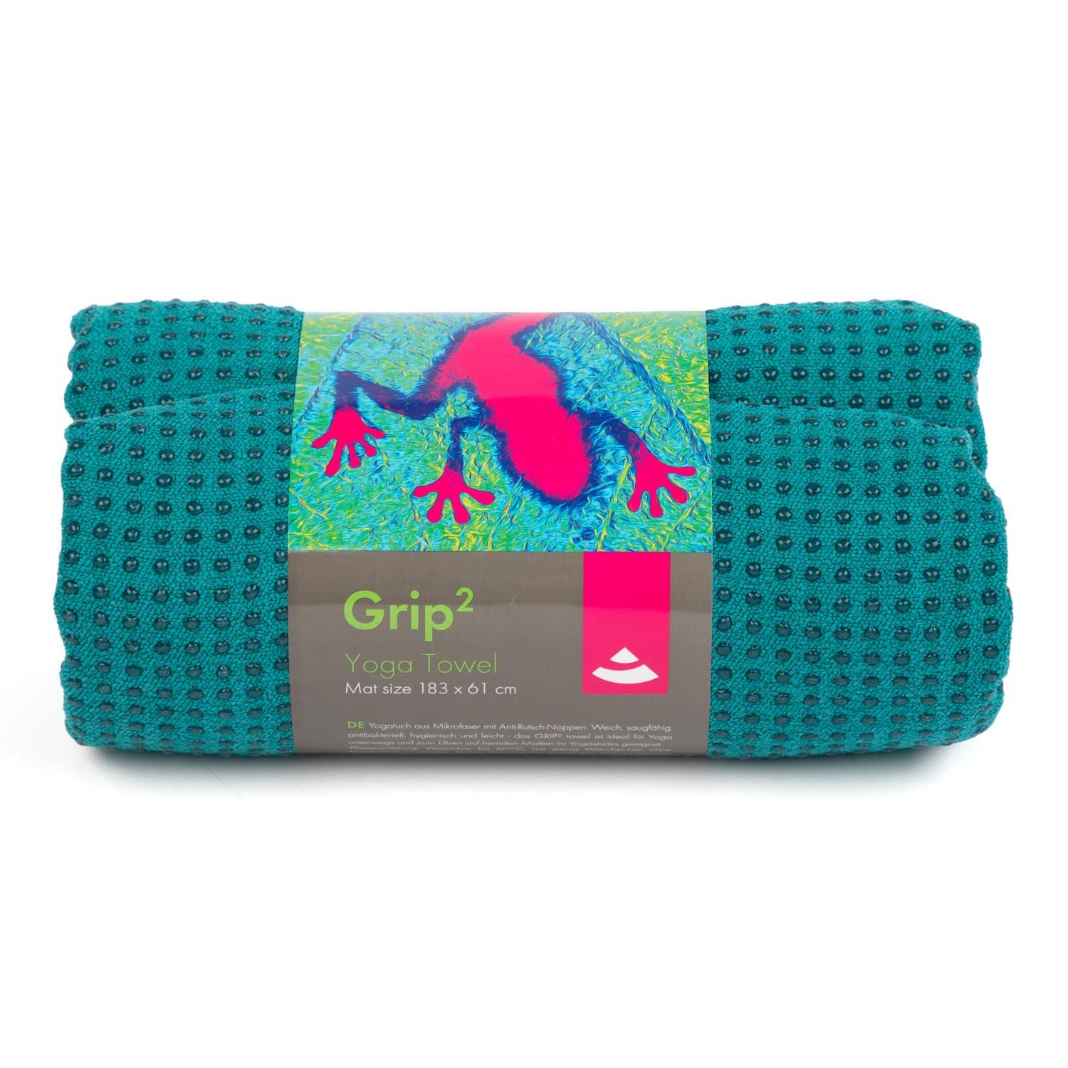 Yogatuch GRIP ² Yoga Towel mit Antirutschnoppen jungle green 2/4