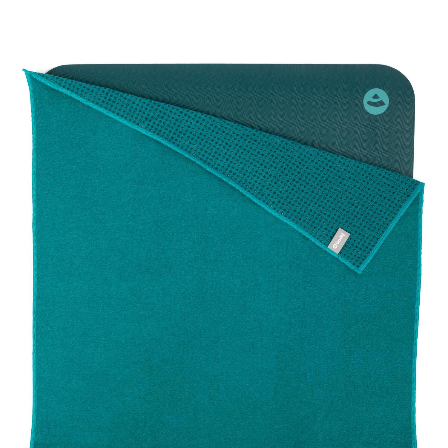 BODHI Yogatuch GRIP ² Yoga Towel mit Antirutschnoppen jungle green