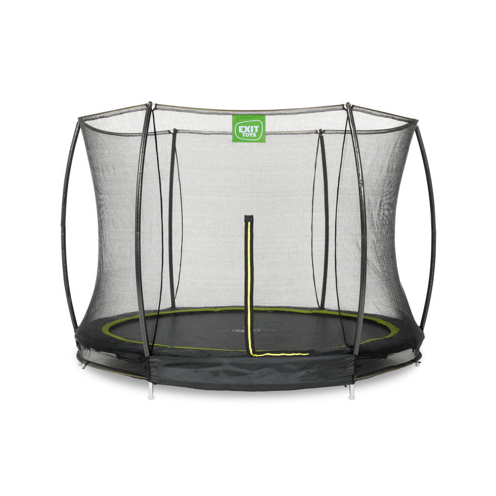 EXIT Silhouette ground trampoline 8ft with safety net - black