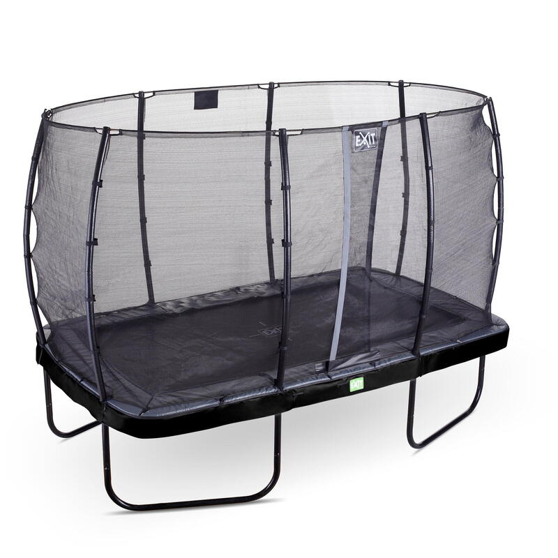 EXIT Elegant trampoline 214x366cm met Economy veiligheidsnet - zwart