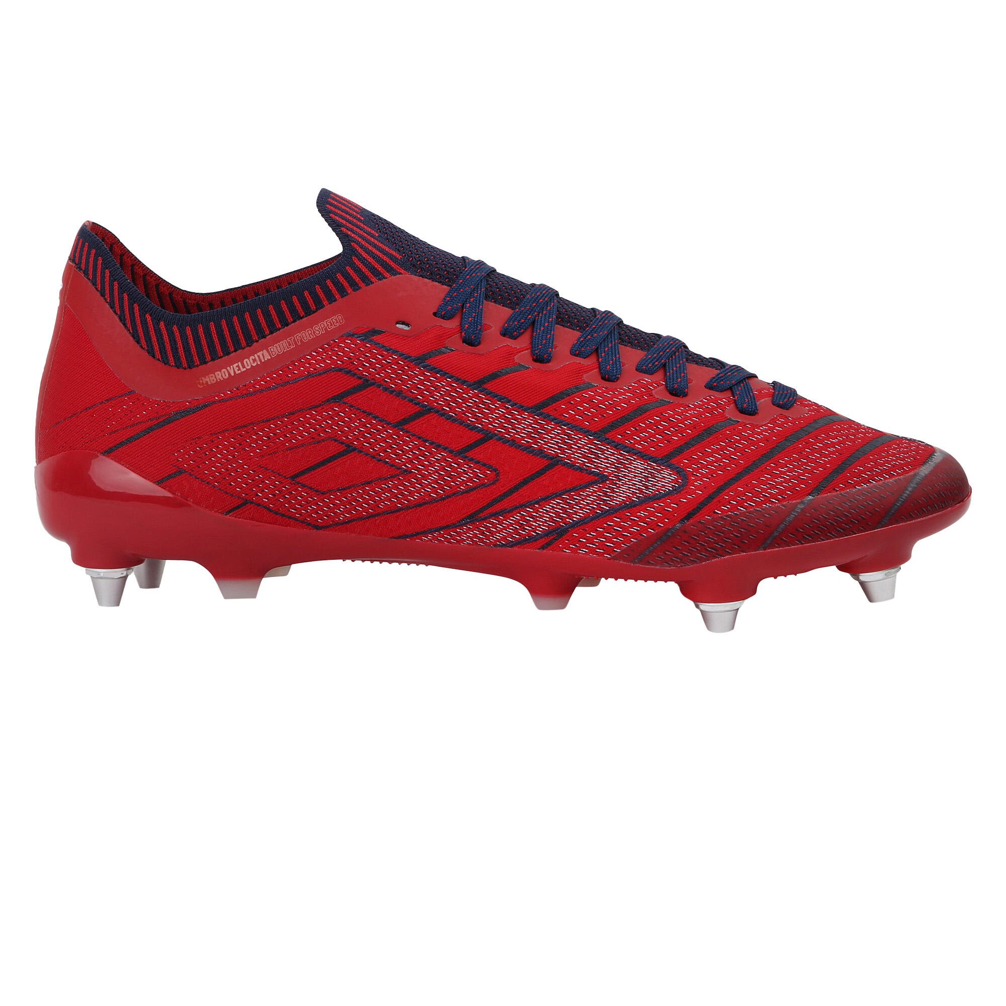 Scarpe Da Calcio Uomo Umbro Velocita Elixir Pro Rosso Rococò Bianco Blu 4/4