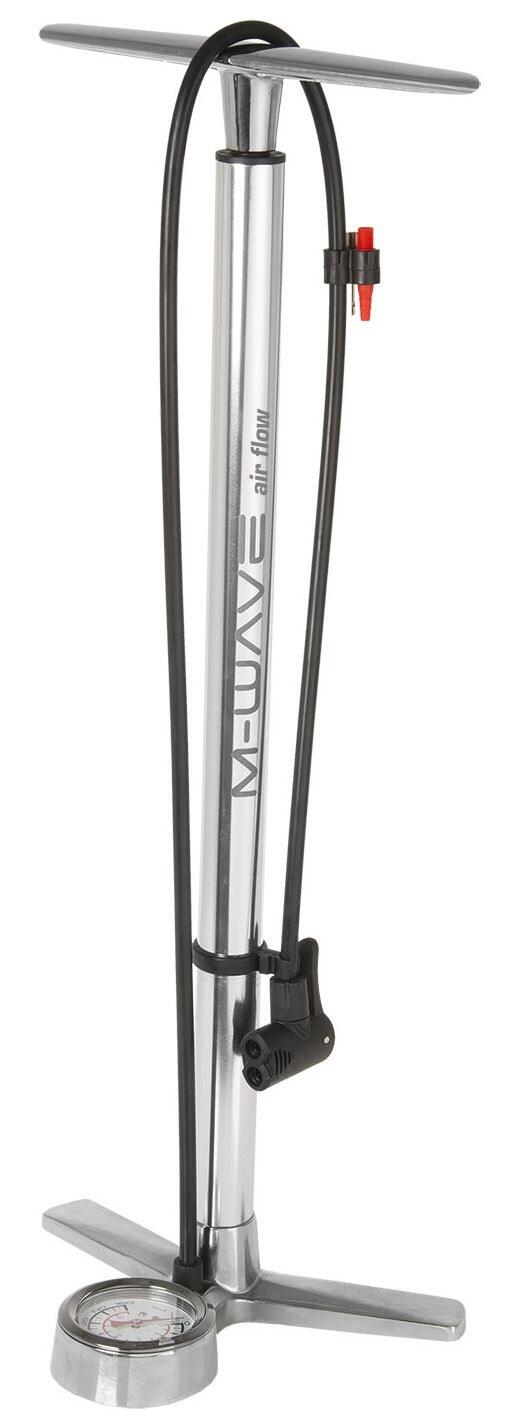 M-WAVE M-Wave fietspomp met manometer aluminium 61 cm zilver