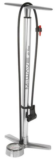 M-Wave fietspomp met manometer aluminium 61 cm zilver