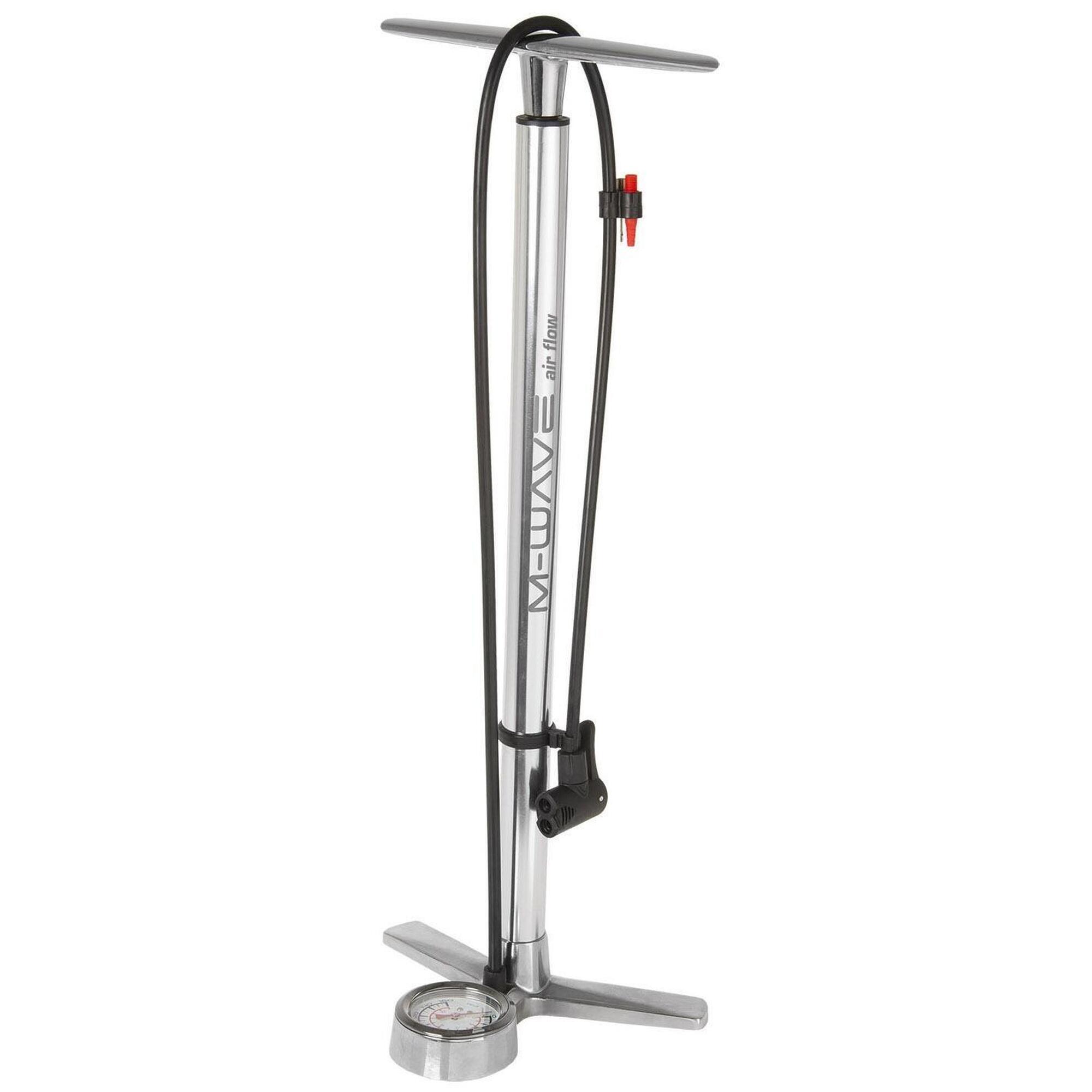 M-Wave pompe avec manomètre aluminium de 61 cm argent