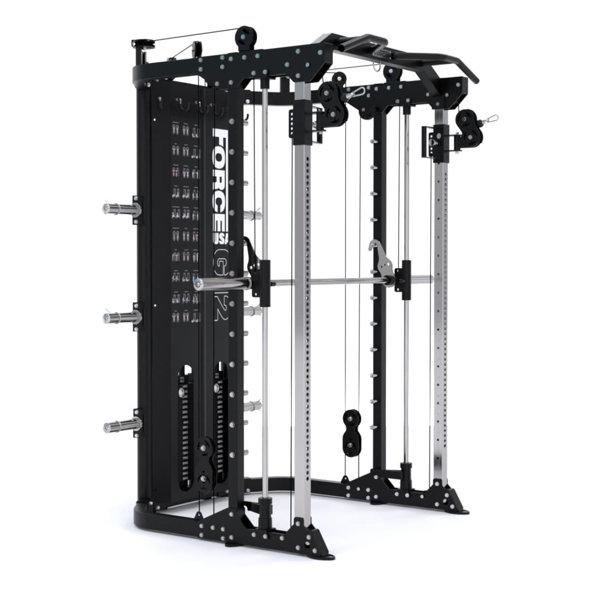 Force Usa - G12™ V2 All-in-one Trainer - Double Poulie (2 X 100 Kg), Machine Smith, Rack Et - Appareil Multifonction - Noir - Taille Unique - Decathlon