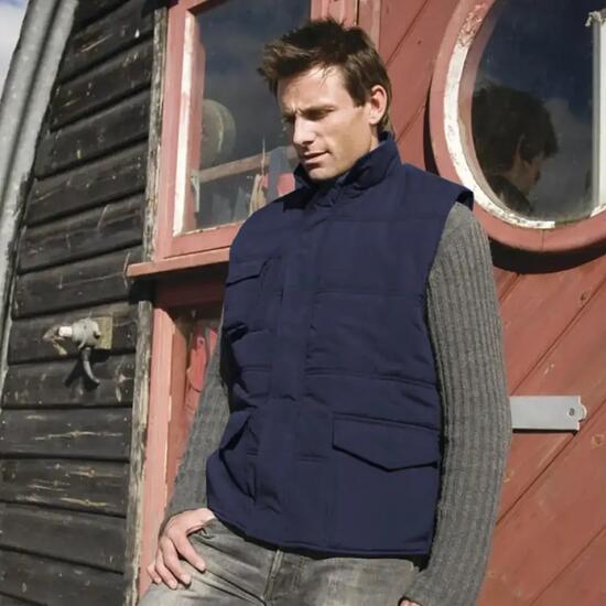 Veste Sans Manches Rembourrée Coupevent Homme (Bleu Marine)