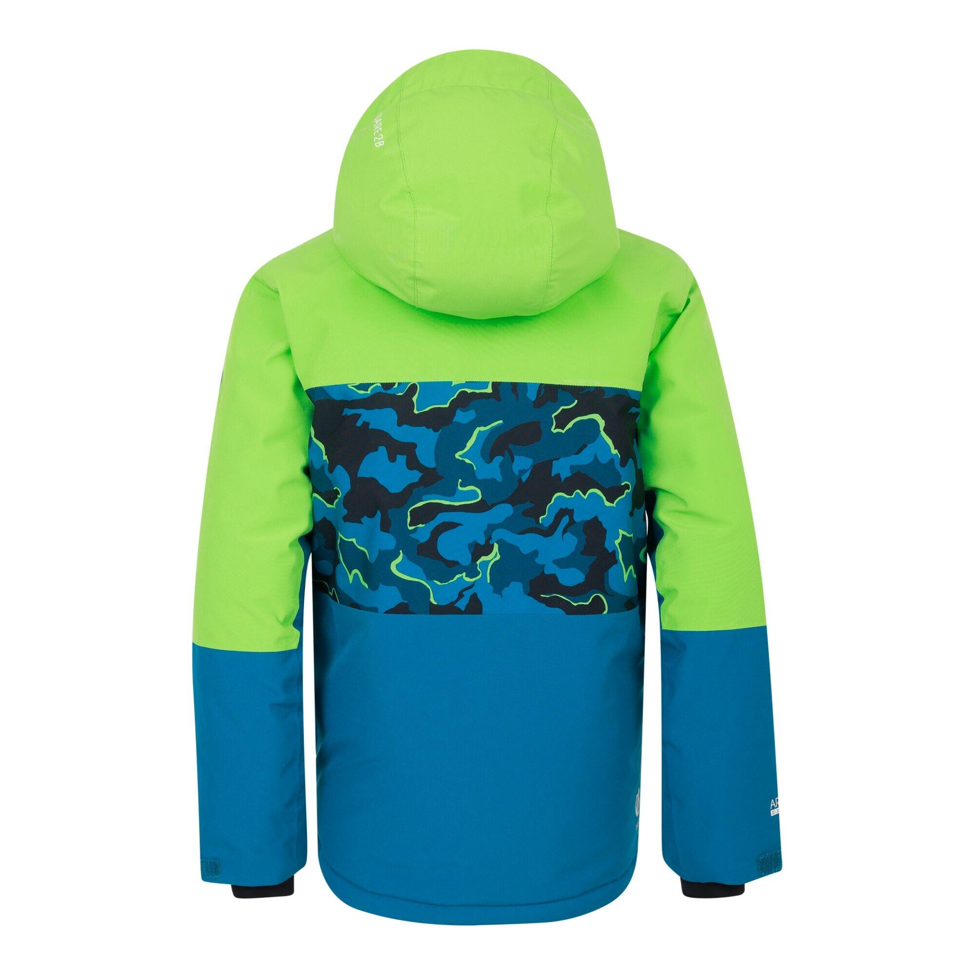 Childrens/Kids Traverse II Camo Ski Jacket (Green Flash/Kingfisher Blue) 2/5