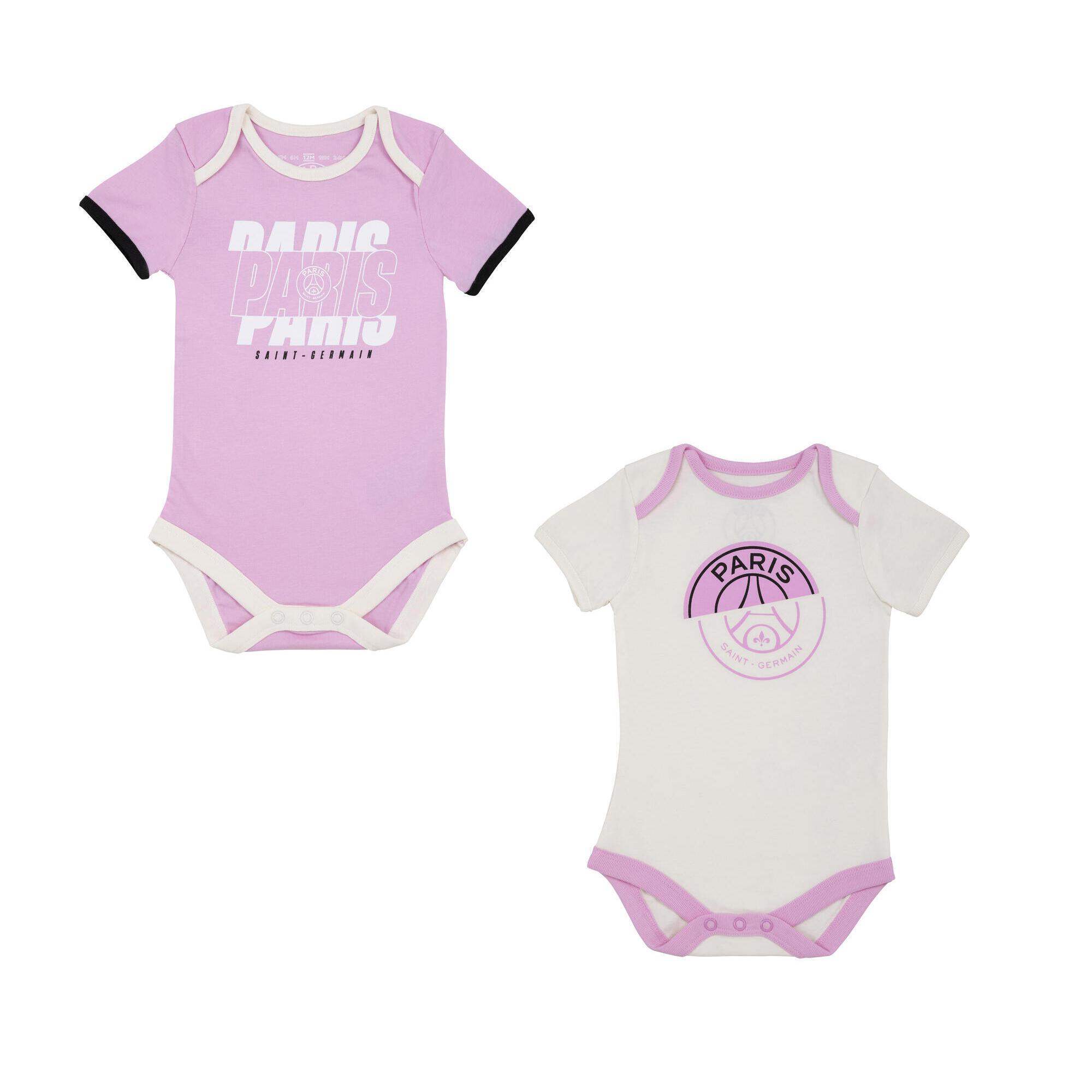 Paris Saint Germain - 2 X Body Bébé Fille Psg - Collection Officielle Paris Saint Germain - T-shirt Manches Courtes - Rose - 12 Mois - Decathlon