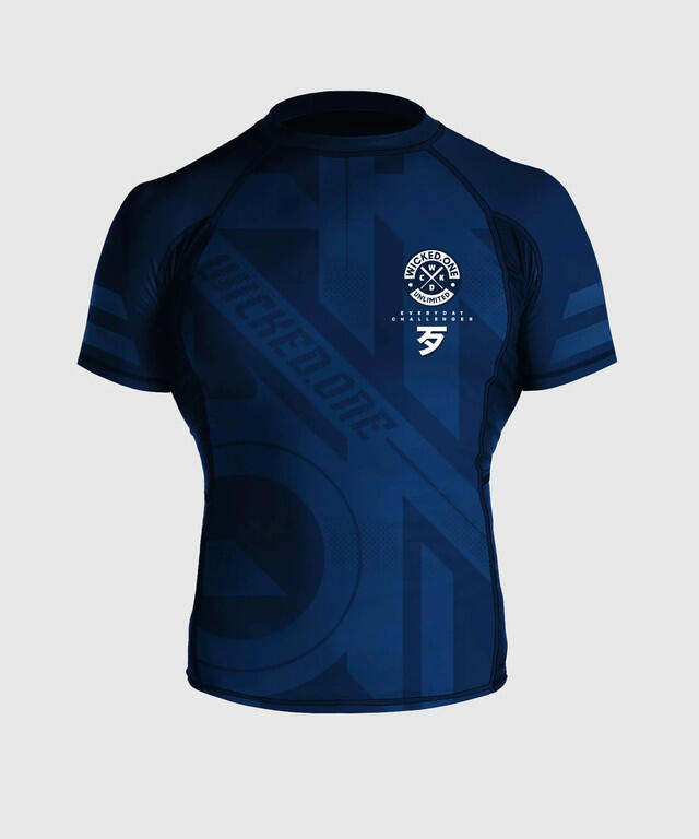 Rashguard artes marciais mistas compressão, respirável Outsiderz Navy 1/2