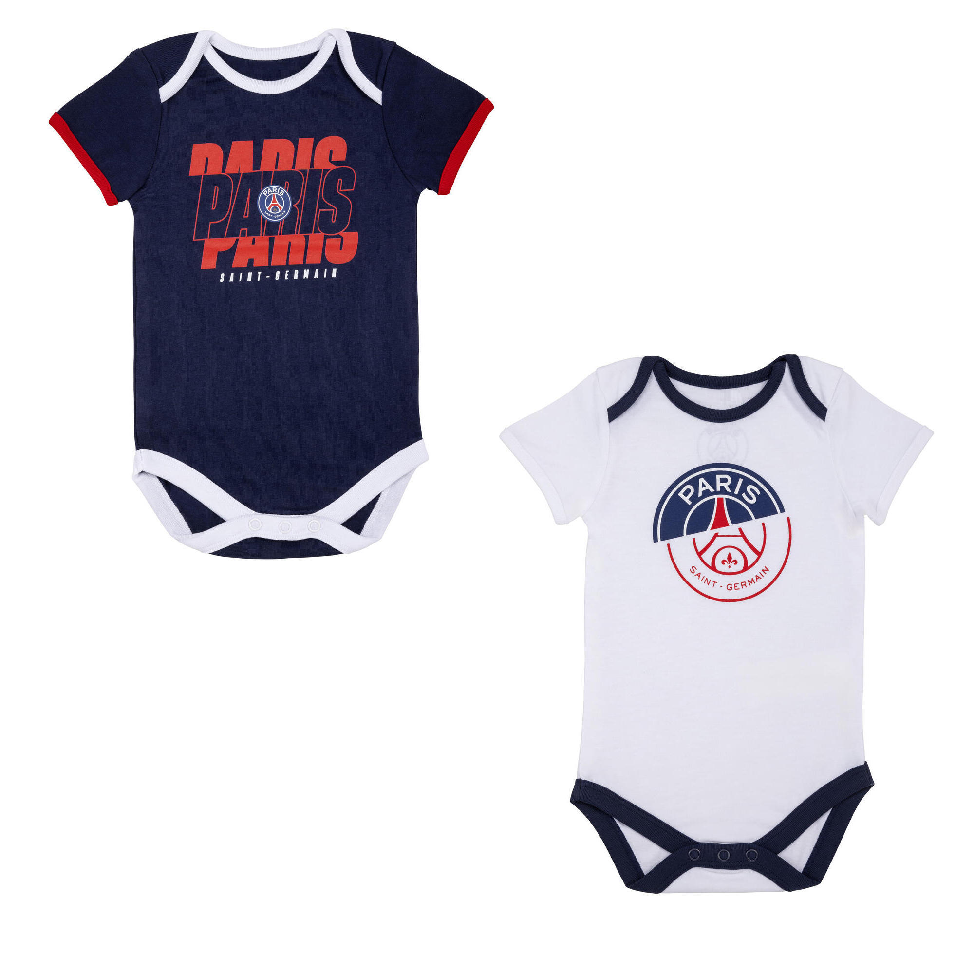 Paris Saint Germain - 2 X Body Bébé Garçon Psg - Collection Officielle Paris Saint Germain - T-shirt Manches Courtes - Bleu - 6 Mois - Decathlon