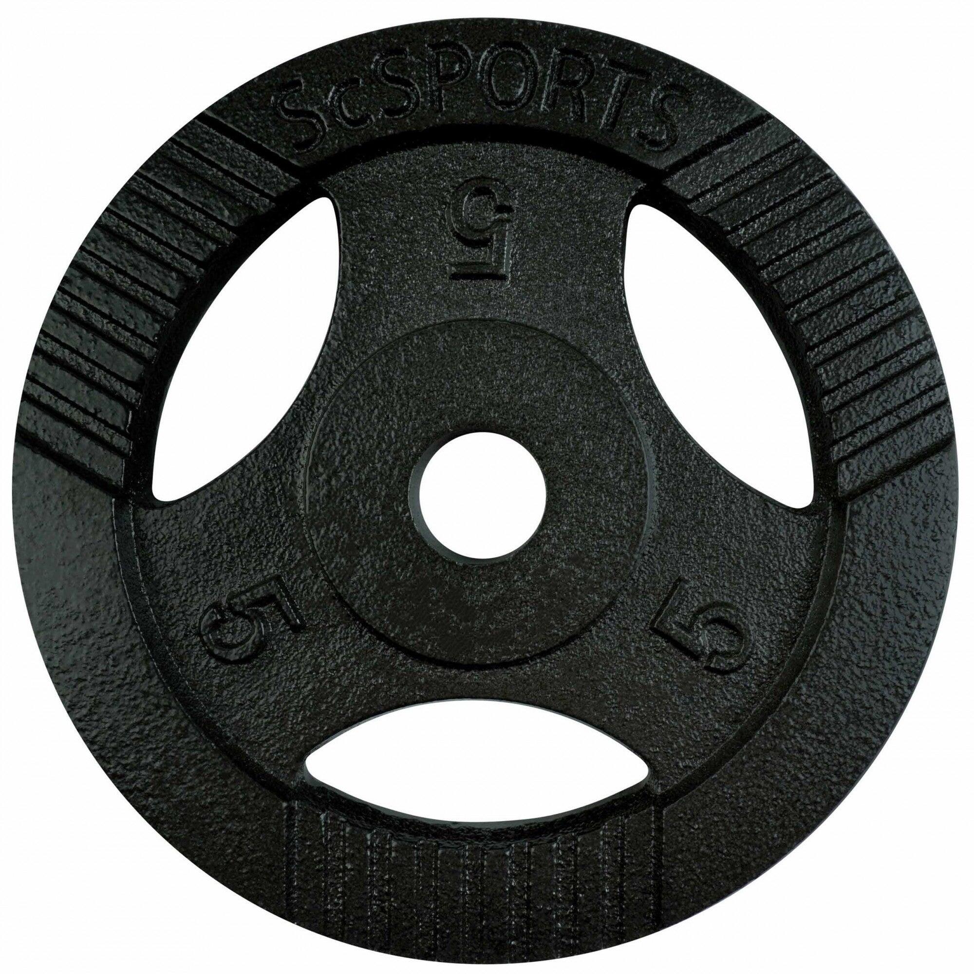 Set de discuri de greutate 20 KG (4x 5) 30 si 31mm fonta cu grip negru ScSPORTS 3/3