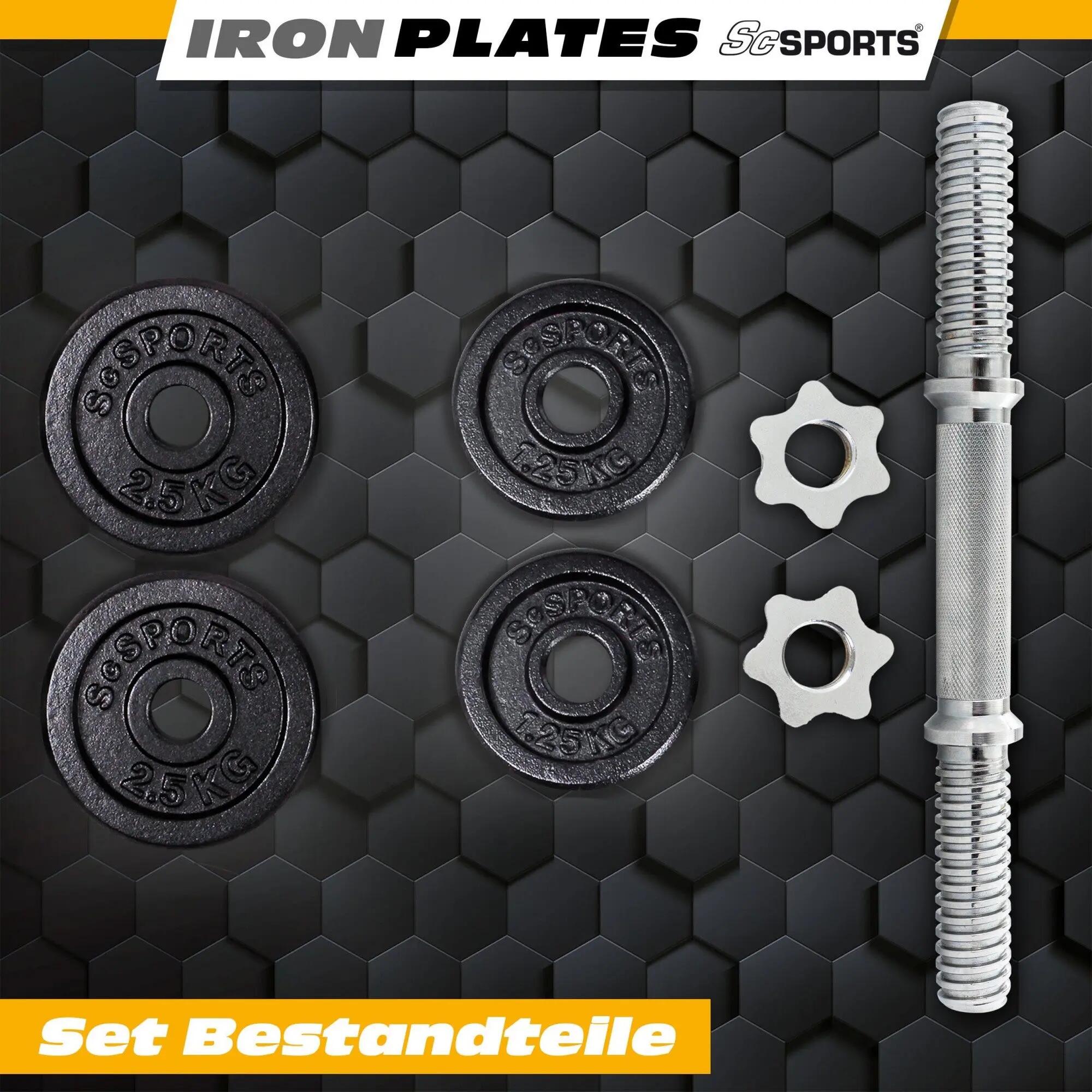 Set haltere 7.5 kg 30 și 31 mm din fontă elemente de fixare stea carcasa 6/6