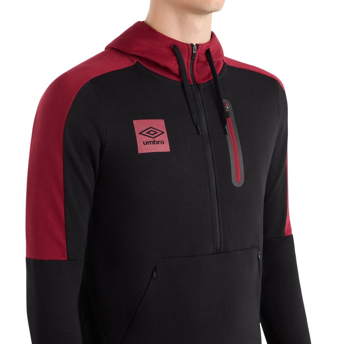 Sweat À Capuche TERRACE Homme (Noir / Rouge Sang) 3/4