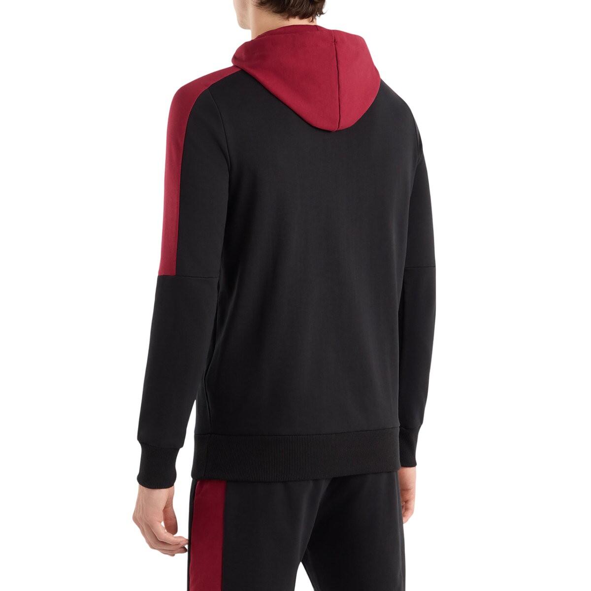 Sweat À Capuche TERRACE Homme (Noir / Rouge Sang) 2/4