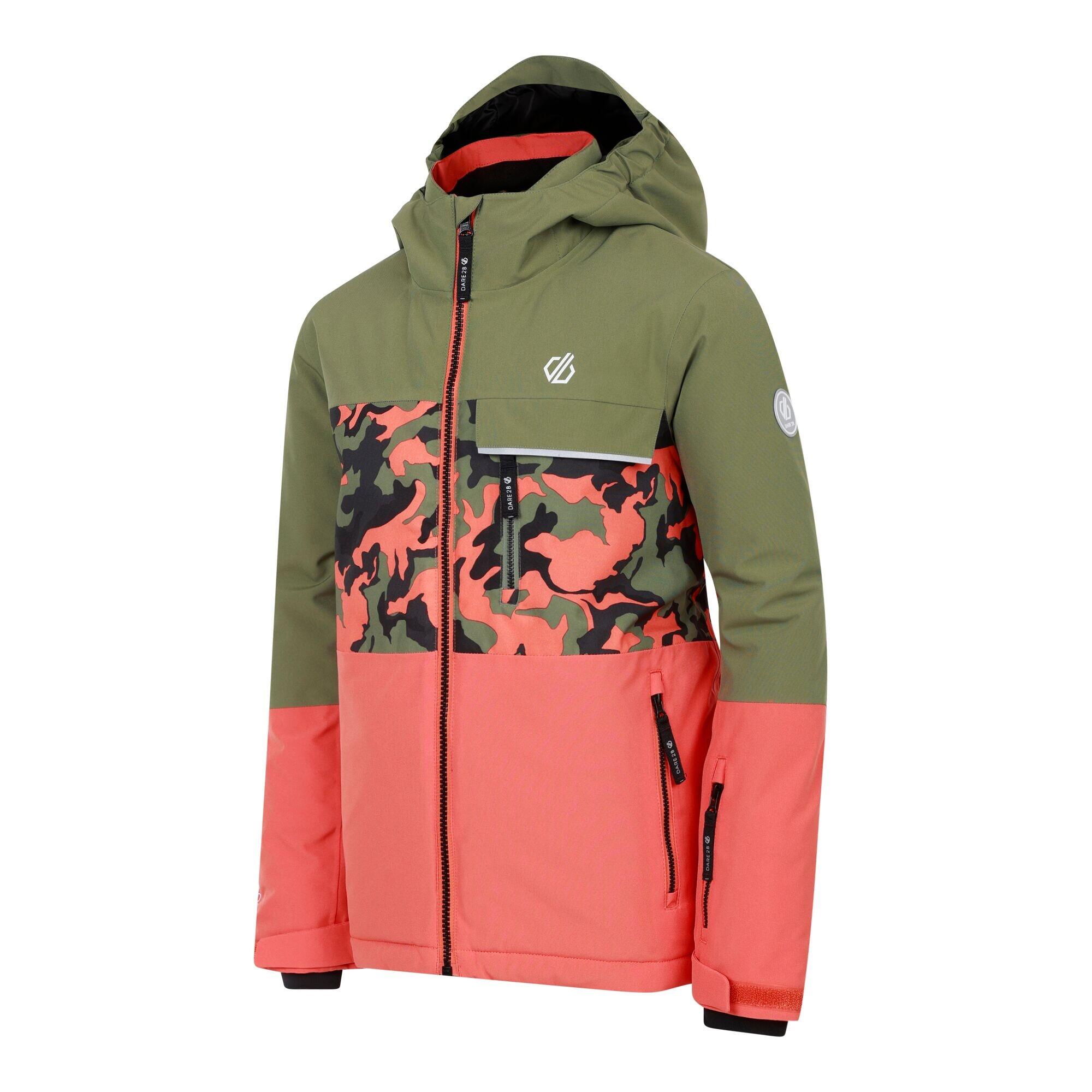 Childrens/Kids Traverse II Camo Ski Jacket (Orange Rust) 3/5