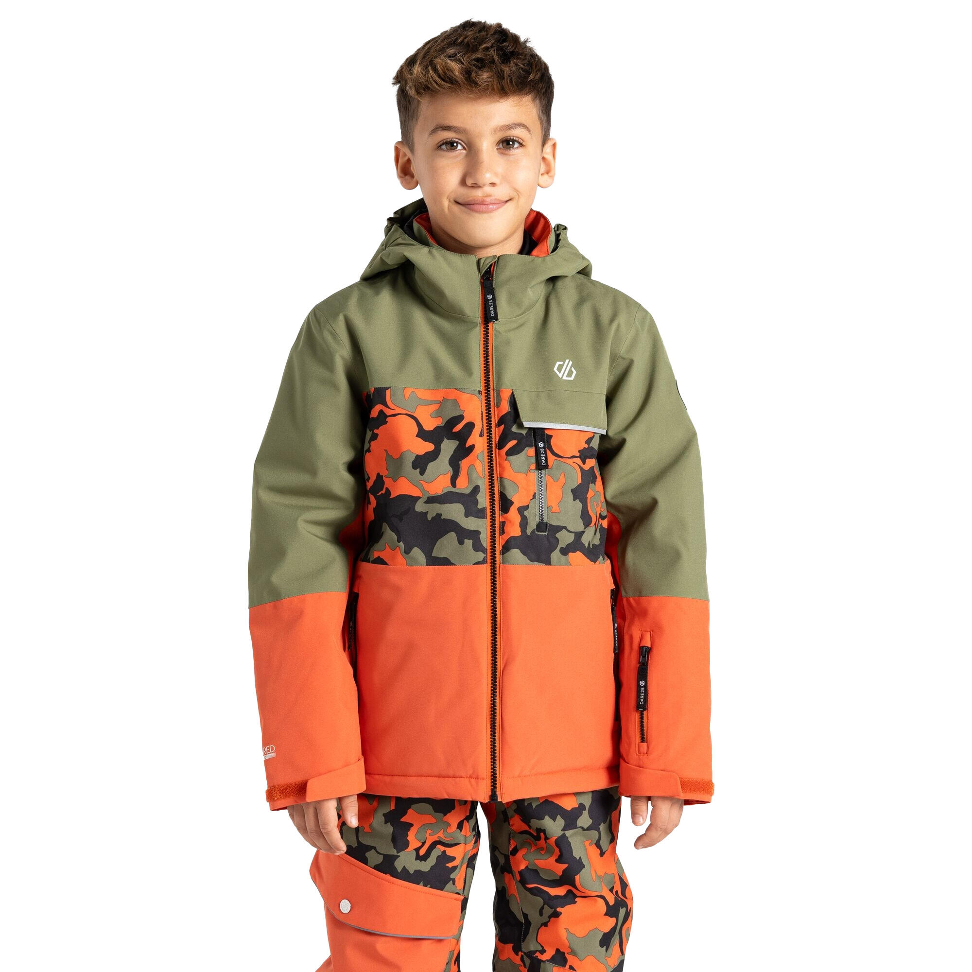 Childrens/Kids Traverse II Camo Ski Jacket (Orange Rust) 4/5
