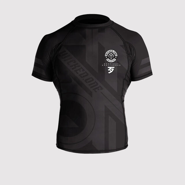 Rashguard artes marciais mistas compressão resistente Outsiderz Black 1/4