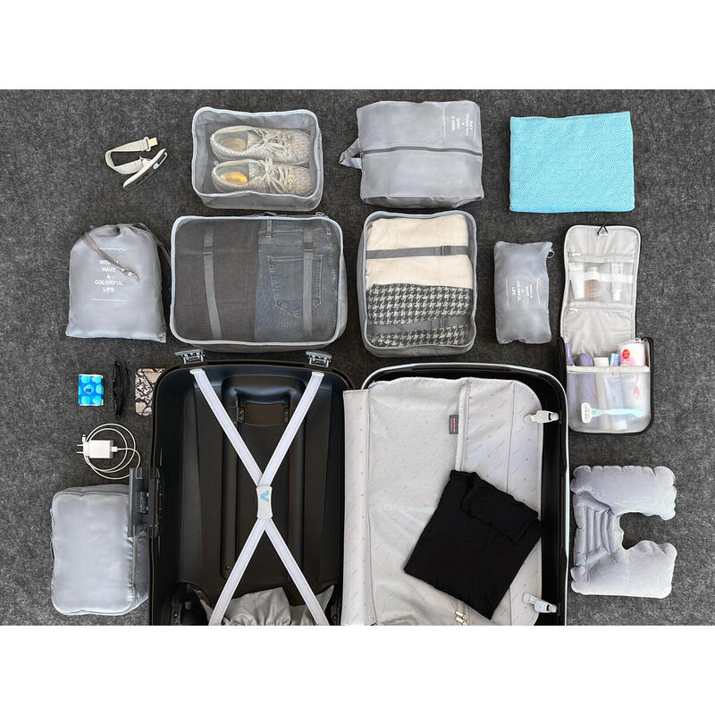 Cuburi de ambalare - Huse organizatoare pentru valize - Set de 7 piese Gri