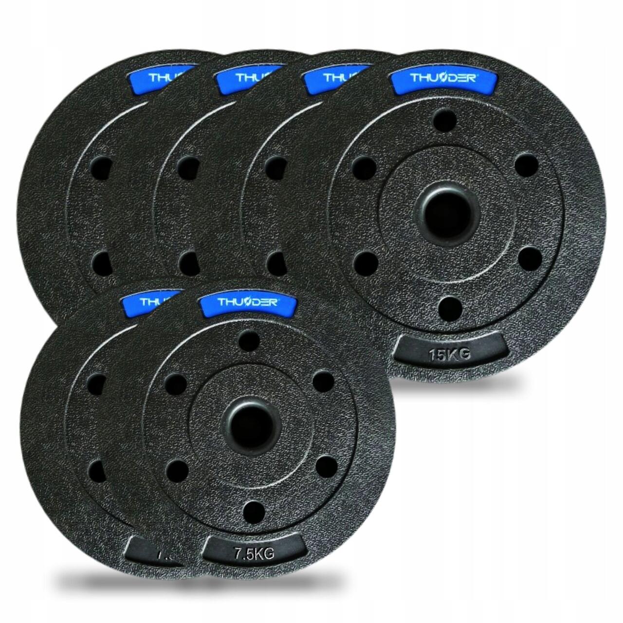 Conjunto de pesos compostos thunder set-b-14-75kg (2x7,5 4x15kg)