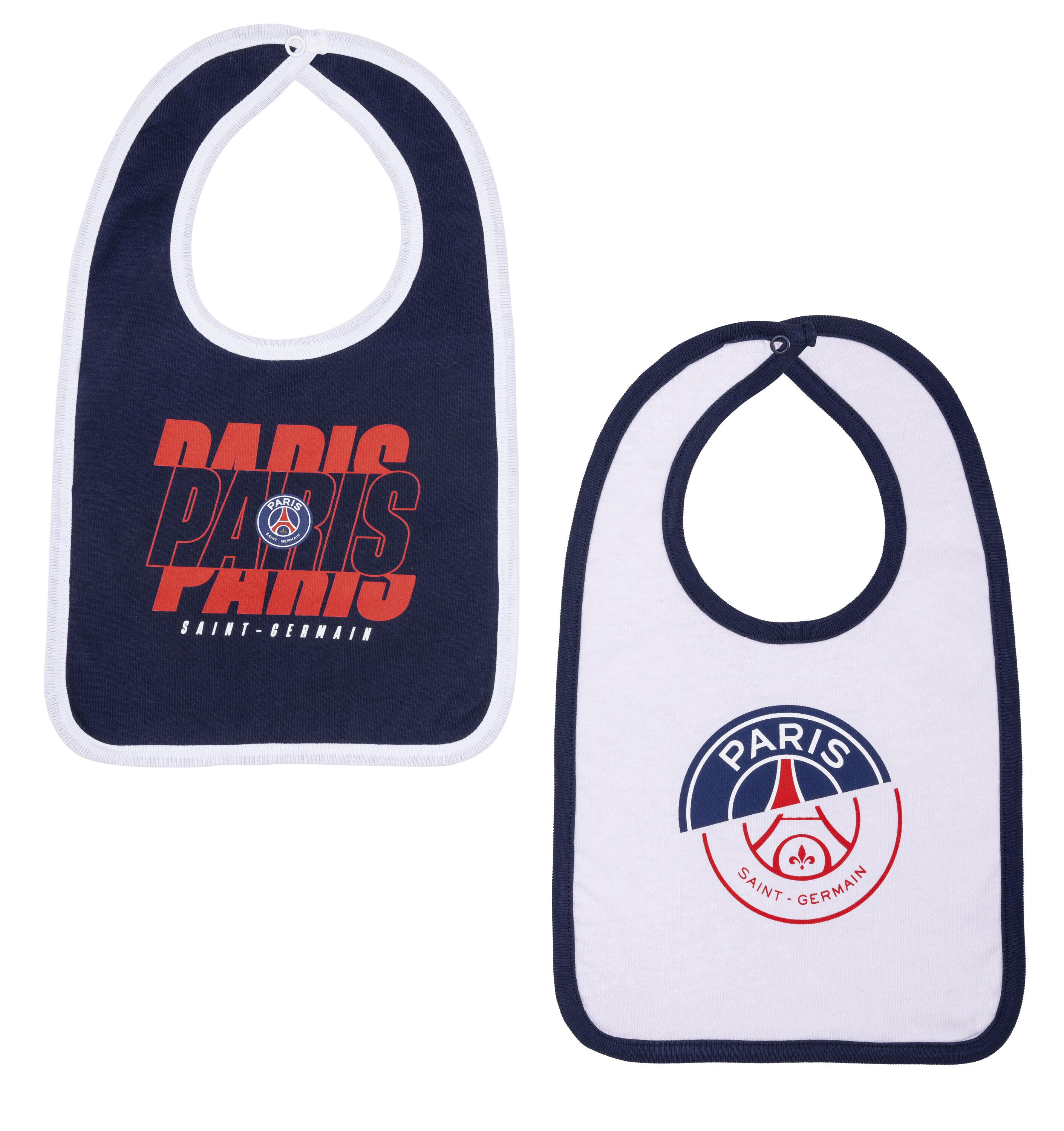 2 x bavoirs bébé garçon PSG - Collection officielle PARIS SAINT GERMAIN 1/2