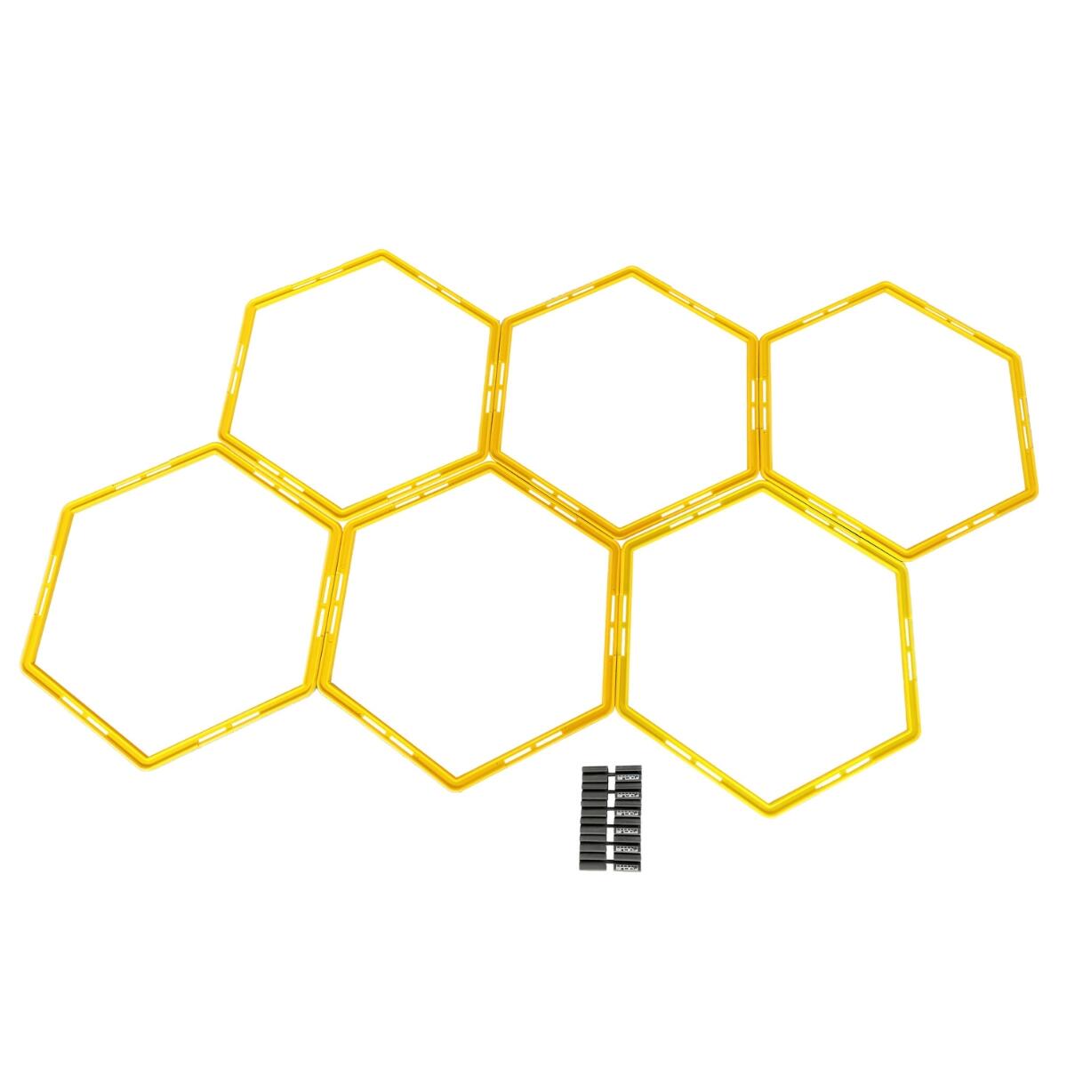 FOCUS FITNESS Agility Grid - Hexagon Agility Grid - Incl. Opbergtas - Geel