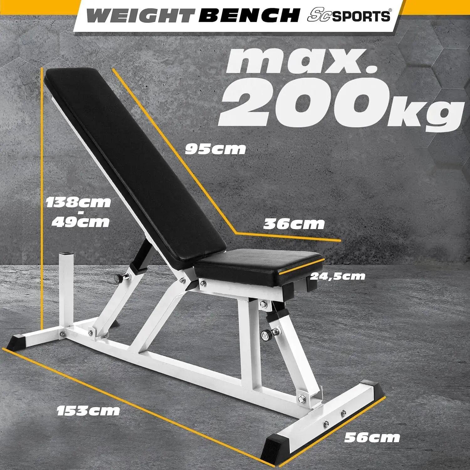 Banca pentru piept 153 x 56 x 138 cm 7 poziții spătar 4 poziții scaun 200 kg 3/6