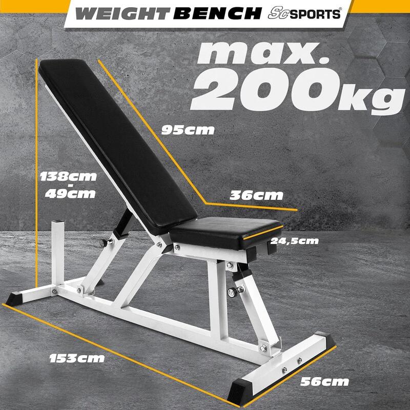 Banca pentru piept 153 x 56 x 138 cm 7 poziții spătar 4 poziții scaun 200 kg