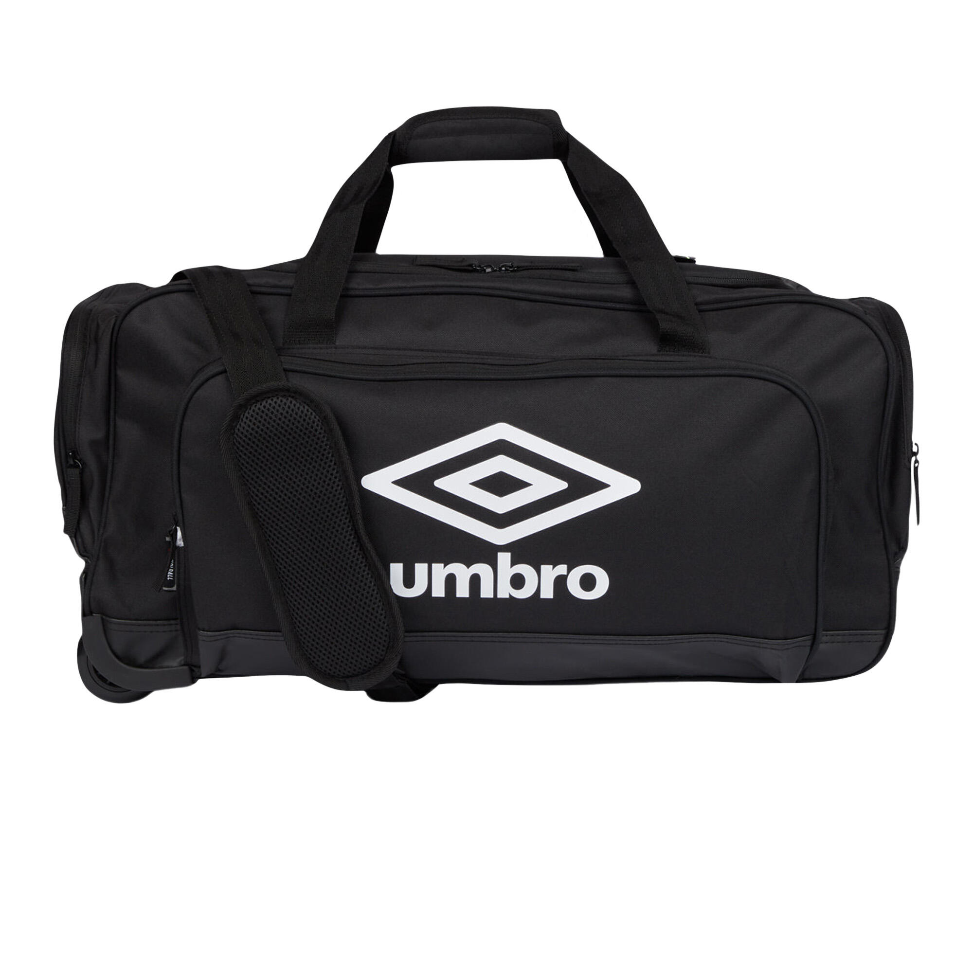Wheeled Duffel Bag (Black/White) 1/2