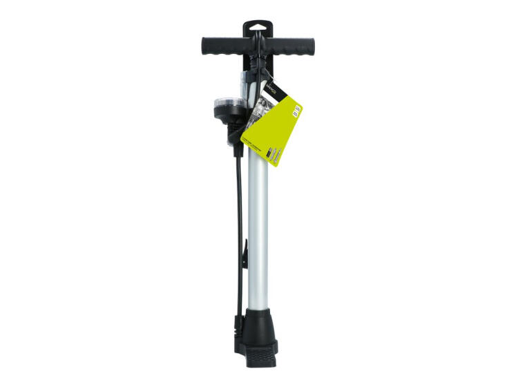 Pompe vélo Dresco 52 cm avec manomètre, têtes Presta/Schrader/Dunlop, argent. 3/7