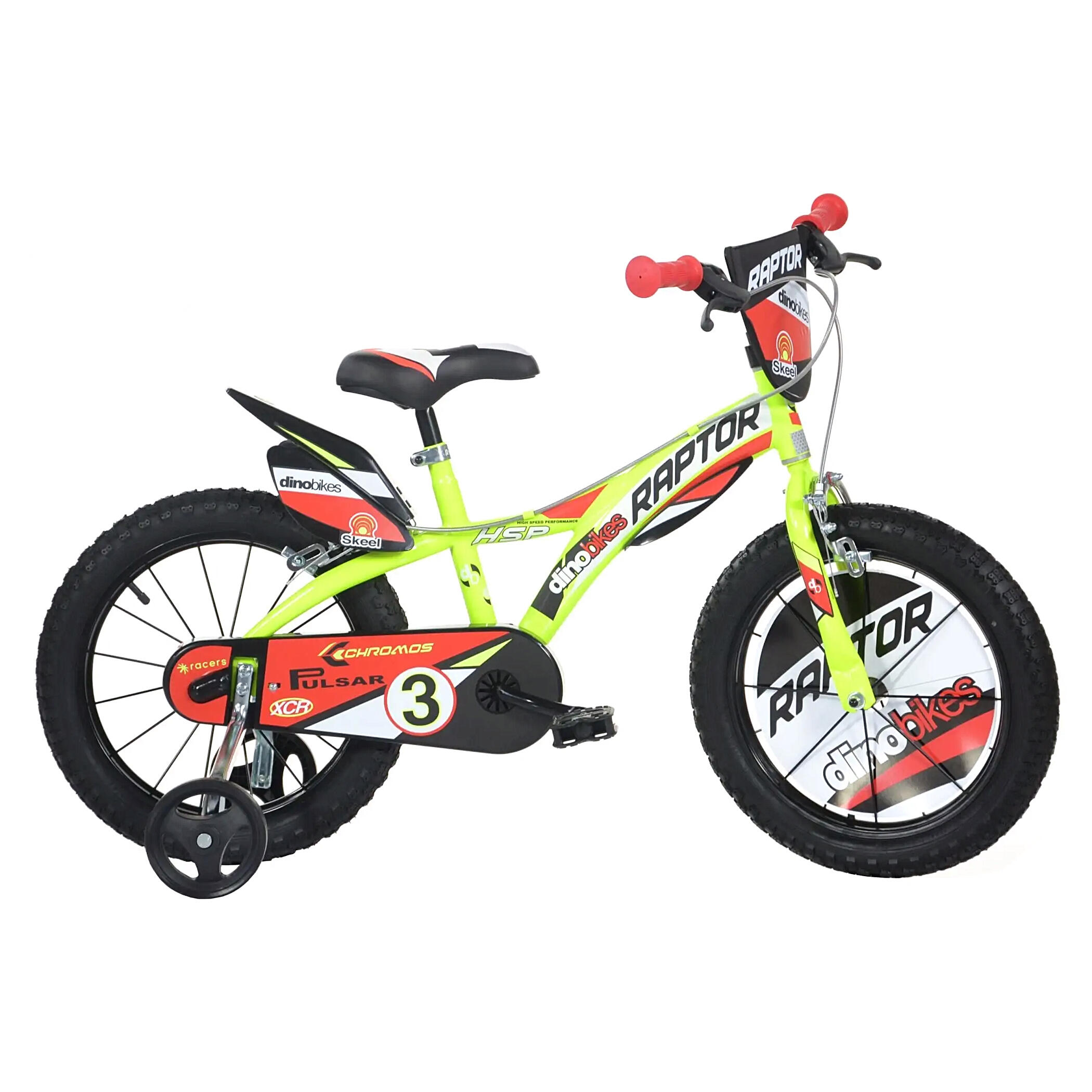 DINO BIKES Bicicletta Bambino 16" Raptor 5-7 anni Verde