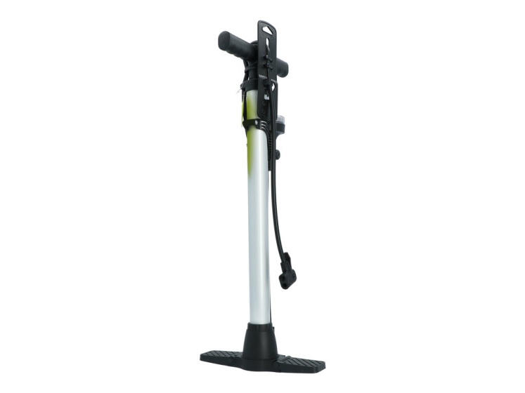 Pompe vélo Dresco 52 cm avec manomètre, têtes Presta/Schrader/Dunlop, argent. 5/7