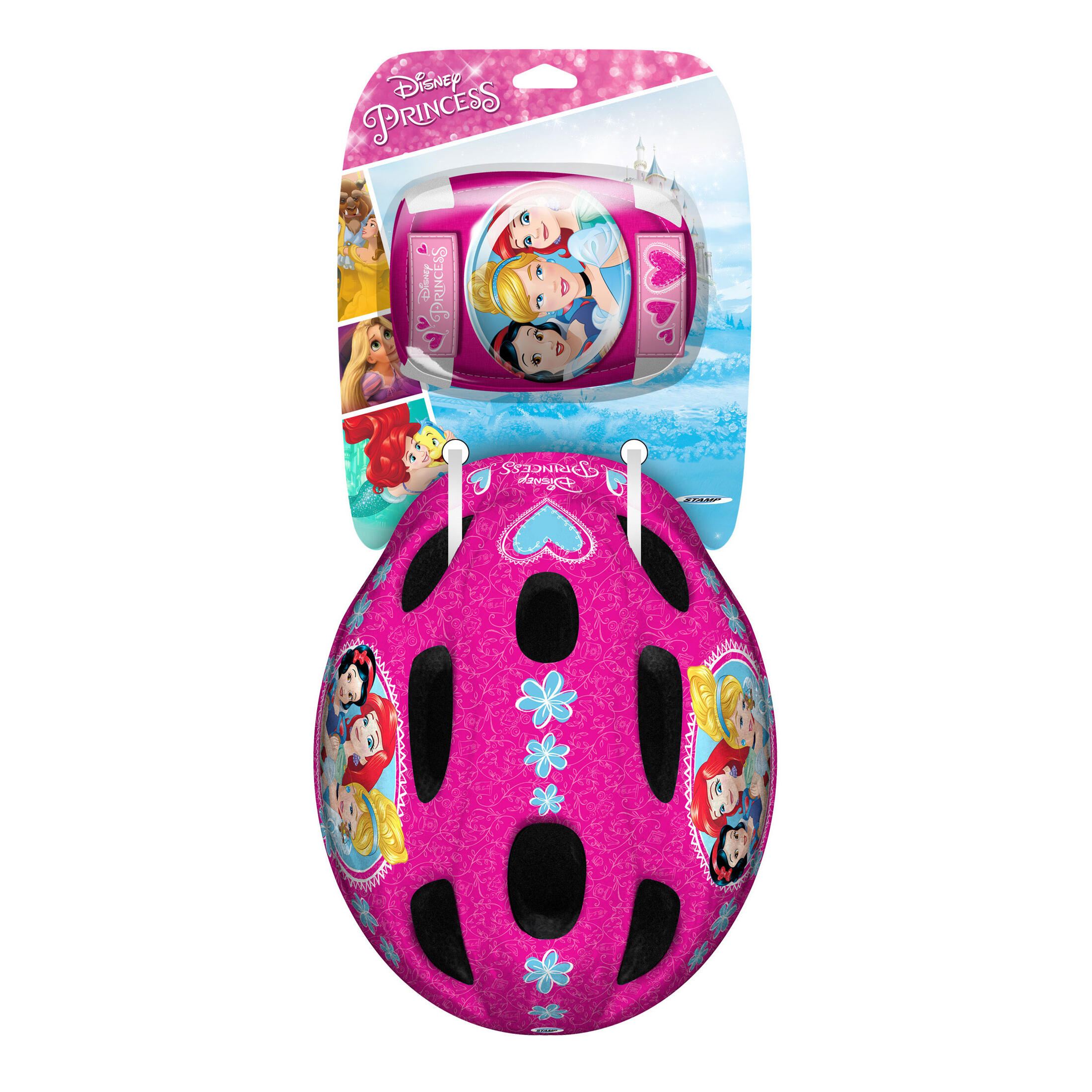 Casco Infantil Rodilleras y Coderas Disney Princess Talla 53-56 cm