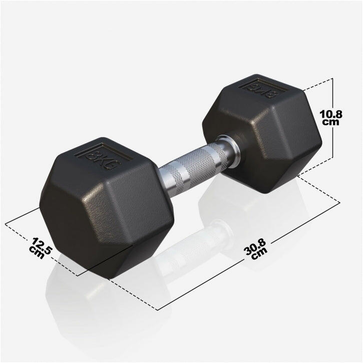 Dumbbels -  Set 14 kg - 6 & 8 kg - Hexagon - Gietijzer 6/7