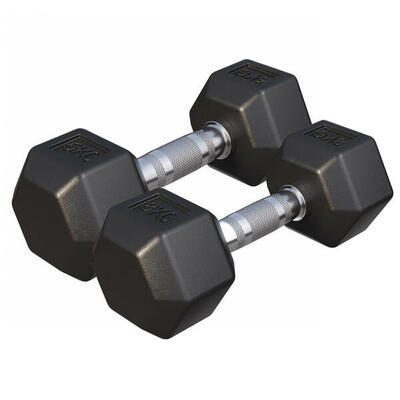 Dumbbels - set 14 kg - 6 & 8 kg - hexagon - gietijzer