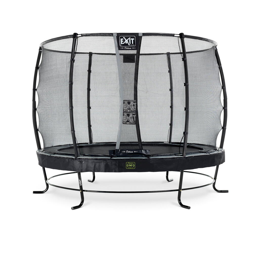 EXIT Elegant Premium trampoline 10ft with Deluxe safetynet - black