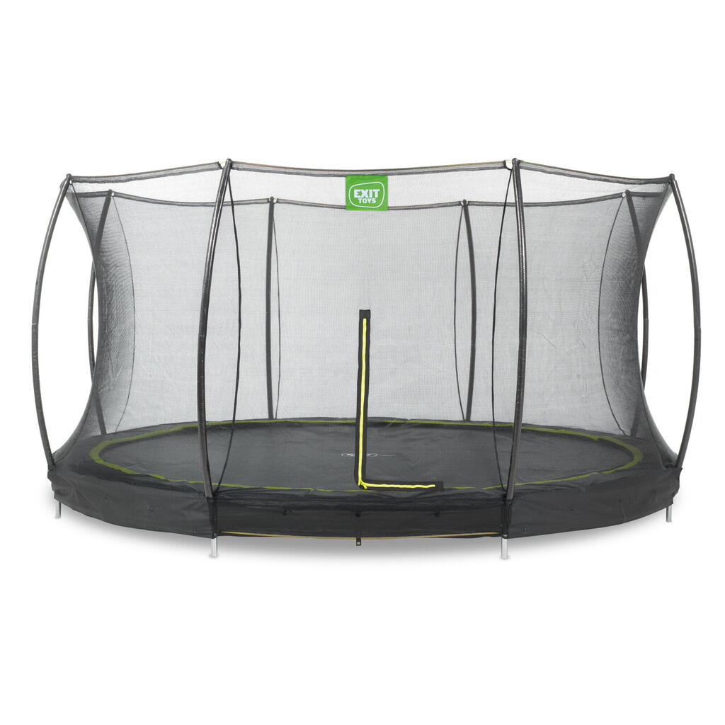 EXIT Silhouette ground trampoline 14ft with safety net - black